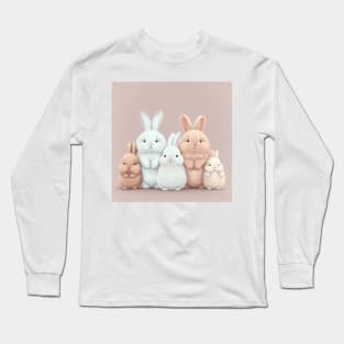 cute bunny rabbits loaf Long Sleeve T-Shirt